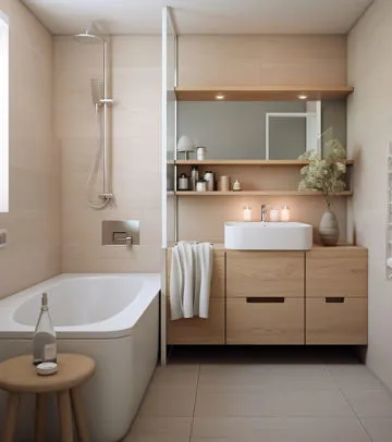 Piccolo bagno con stile e arredamento moderno